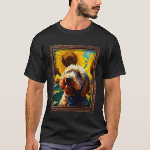 Camiseta Labradoodle Pintando Flor De Girasol Madres Fl