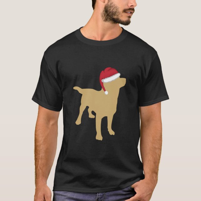 Camiseta Labrador amarillo Navidades recuperadores Santa (Anverso)