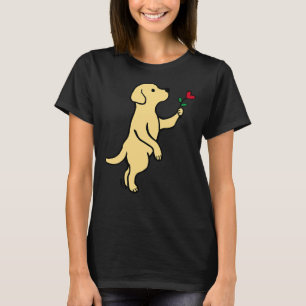 Camiseta Labrador Amarillo Pequeña Flor Cardíaca