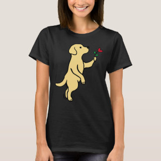 Camiseta Labrador Amarillo Pequeña Flor Cardíaca