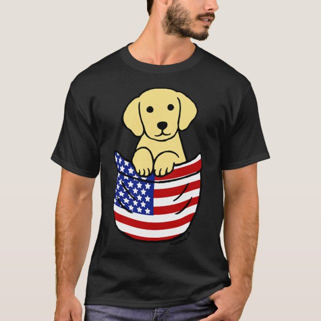 Camiseta Labrador amarillo Puppy Pocket (Anverso)