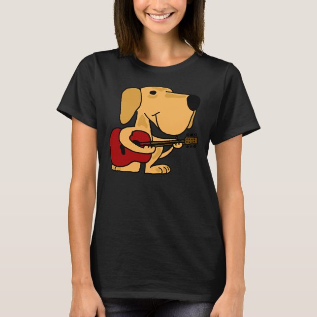 Camiseta Labrador amarillo que toca la guitarra (Anverso)
