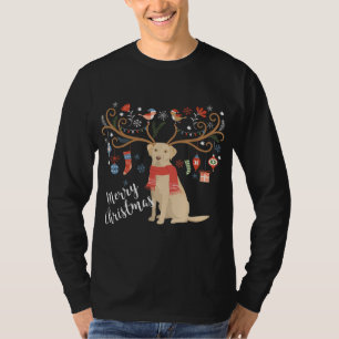 Camiseta Labrador amarillo recuperador de Navidades Perro L