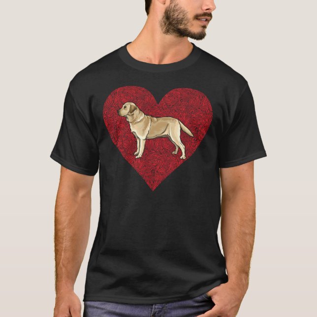 Camiseta Labrador amarillo recuperador Día de San Valentín  (Anverso)