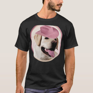 Camiseta ¡Labrador Amarillo Recuperador En Gorra Rosa! Espe