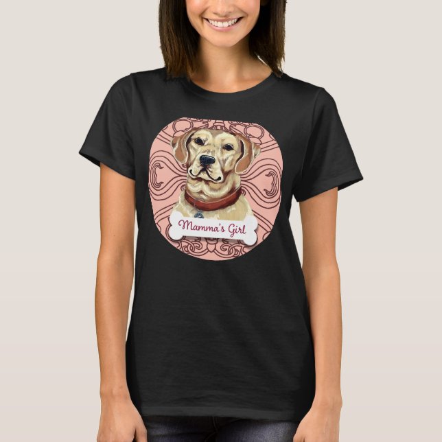 Camiseta Labrador Amarillo Recuperador Mamma S Chica Rosa P (Anverso)