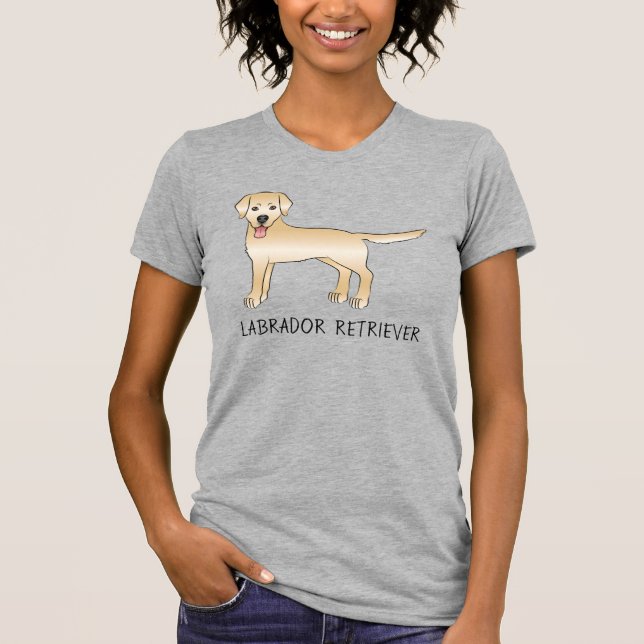 Camiseta Labrador amarillo recuperador perro de caricatura  (Anverso)