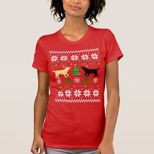 Camiseta Labrador amarillo y Navidades feos del labrador ne (Anverso)