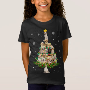 Camiseta Labrador Árbol de Navidad Labrador Santa Hat Luces