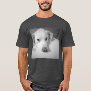 Camiseta Labrador blanco dulce mezcla perro con gris de alm