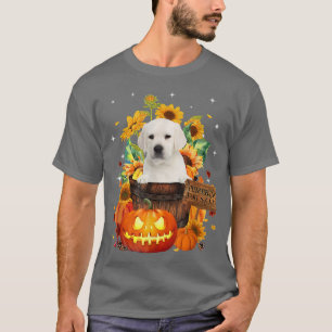 Camiseta Labrador Blanco En Un Cubo De Caída Con Solera De