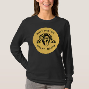 Camiseta Labrador Buscando Gráficos Con Feliz Conjunto Text