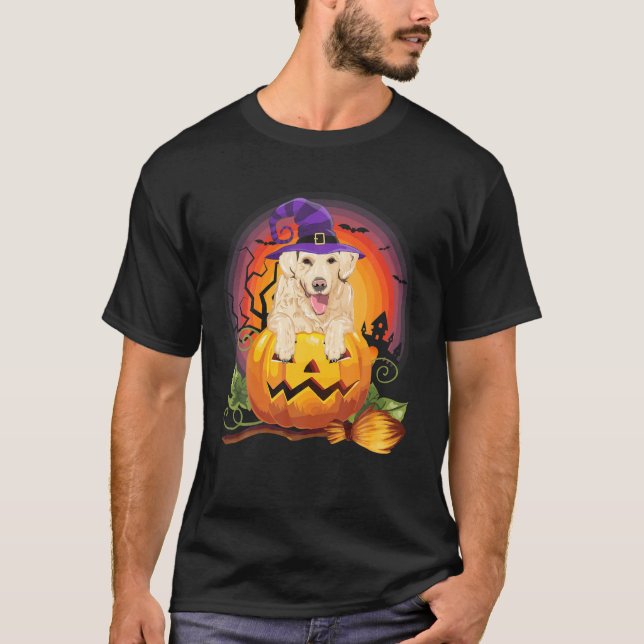 Camiseta Labrador Calabaza de Brujas Halloween Ropa de Perr (Anverso)