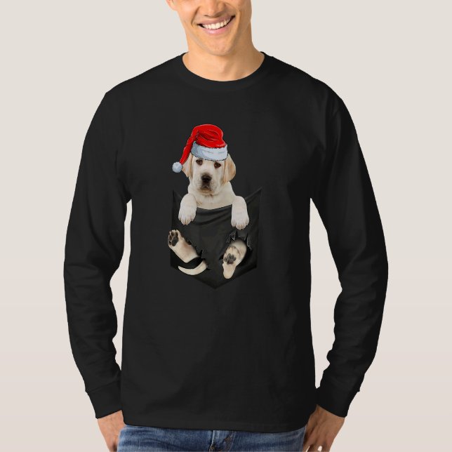 Camiseta Labrador Christmas In Pocket Santa Hat Labrador Ch (Anverso)