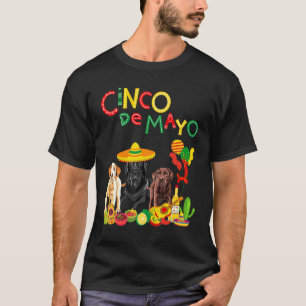 Camiseta Labrador Cinco De Mayo Chocolate Laboratorio Negro