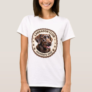 Camiseta Labrador, "Club - Solo miembros" marrón chocolate
