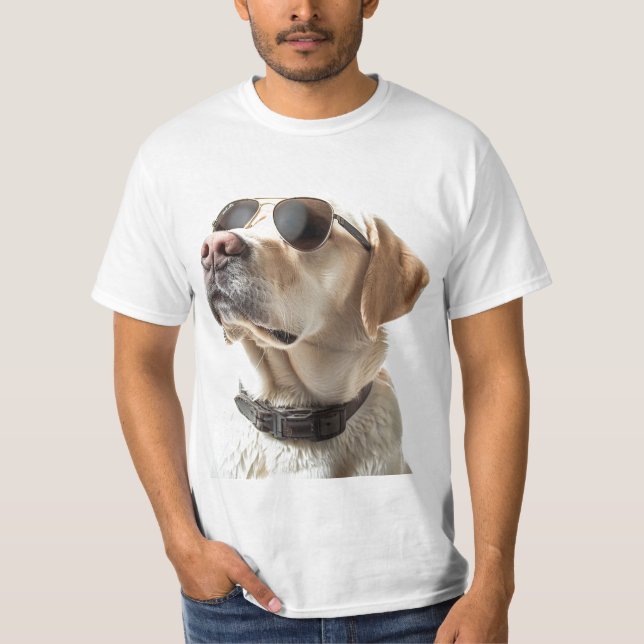 Camiseta Labrador con gafas de sol (Anverso)