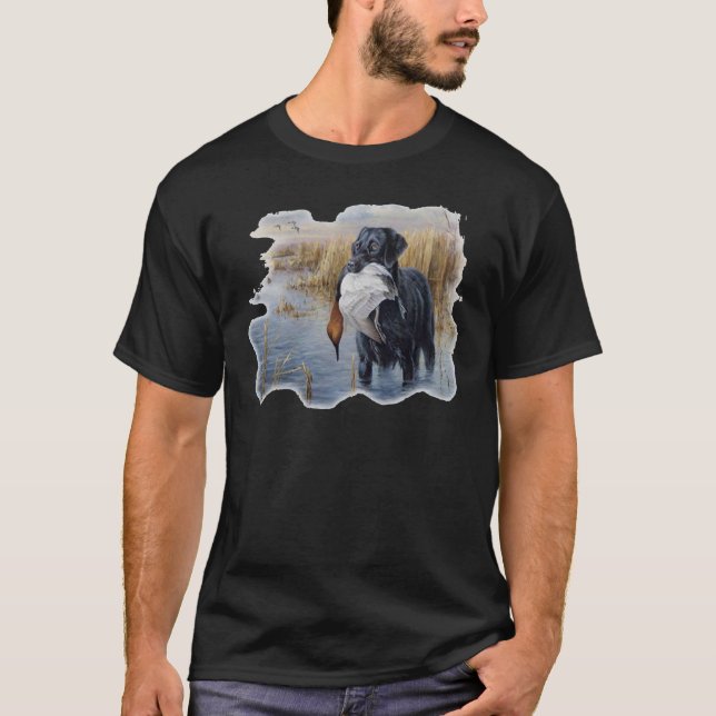 Camiseta Labrador con la caza del pato del pato (Anverso)