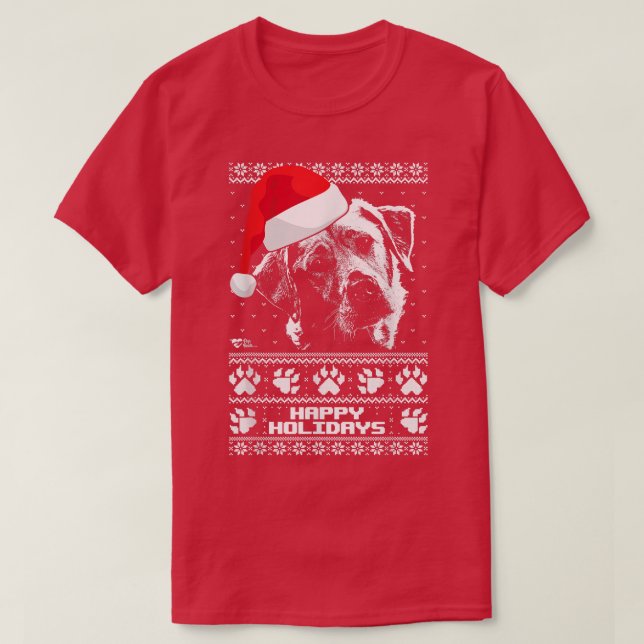 Camiseta Labrador Cute Felices Fiestas Navidades (Diseño del anverso)