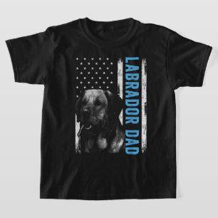 Camiseta Labrador Dad Men Vintage American Flag Dog Dad