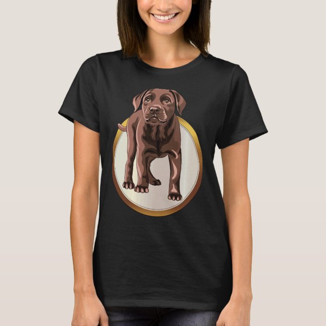 Camiseta Labrador De Chocolate En Una Medalla De Oro Blanco (Anverso)