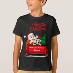 Camiseta Labrador de perro con Santa Claus en Red Tru