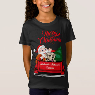 Camiseta Labrador de perro con Santa Claus en Red Tru