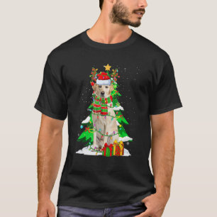 Camiseta Labrador de renos de Santa Luces de Navidad