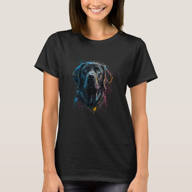 Camiseta Labrador Dog Lab Lover Splash Graffiti Art Pet_19 (Anverso)