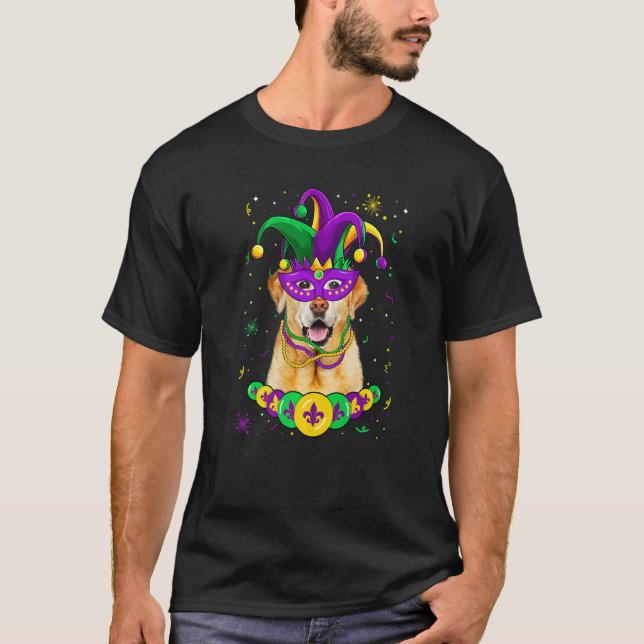 Camiseta Labrador Dog Lover Mardi Gras Carnival Funny Mask  (Anverso)