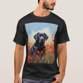 Camiseta Labrador en amapolas
