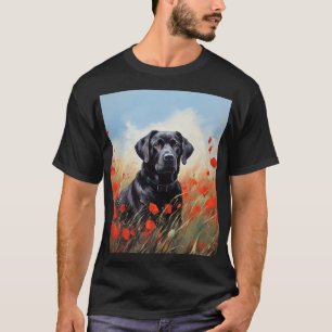 Camiseta Labrador en amapolas