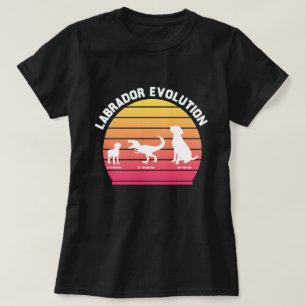 Camiseta Labrador Evolution Funny White Silhouette Sunset