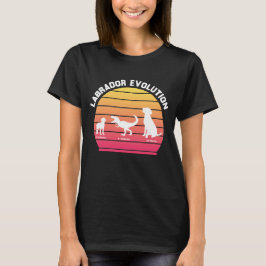 Camiseta Labrador Evolution Funny White Silhouette Sunset