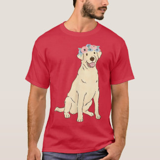 Camiseta Labrador Floral Recuperador Amantes Amarillo Labor