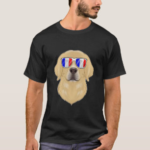 Camiseta Labrador Francia gafas de sol en la bandera france