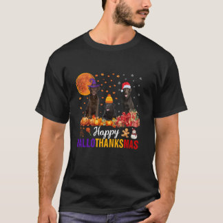 Camiseta Labrador Hallothanksmas Halloween Día de Acción de