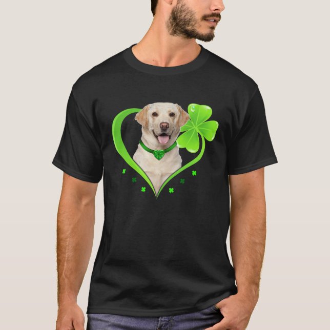 Camiseta Labrador In Shamrock Heart St Patricks Day  Dog (Anverso)