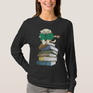 Camiseta Labrador Libros Café Amarillo de lectura de perros