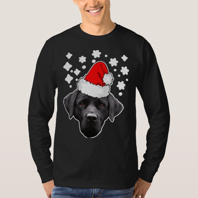 Camiseta Labrador Navidades Laboratorio Negro En Santa Sede (Anverso)