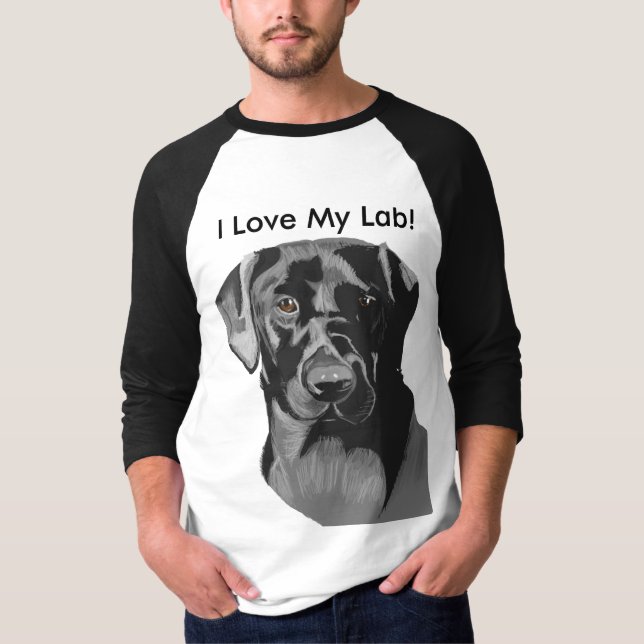 Camiseta Labrador negro" amo mi laboratorio " (Anverso)