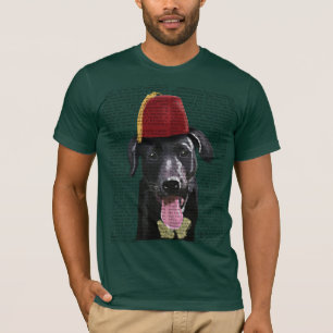 Camiseta Labrador negro con fez