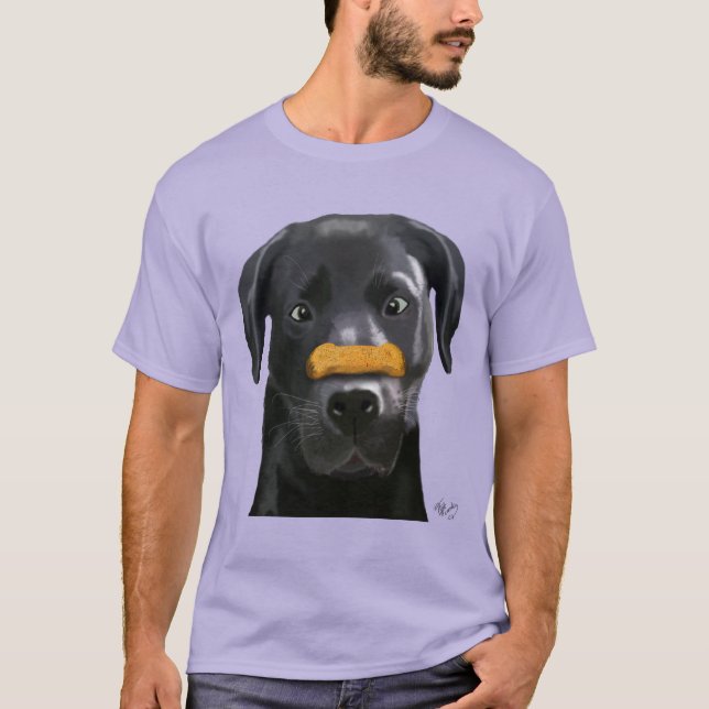 Camiseta Labrador negro con huesos en la nariz 2 (Anverso)