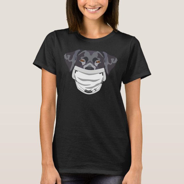 Camiseta Labrador Negro Con Máscara De Cara (Anverso)