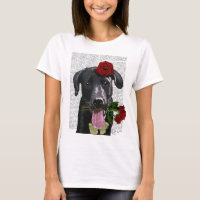 Labrador negro con Rosas