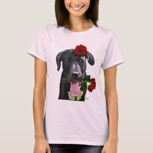 Camiseta Labrador negro con Rosas 2
