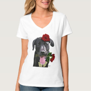 Camiseta Labrador negro con Rosas 2