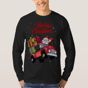 Camiseta Labrador negro con Santa Claus en rojo