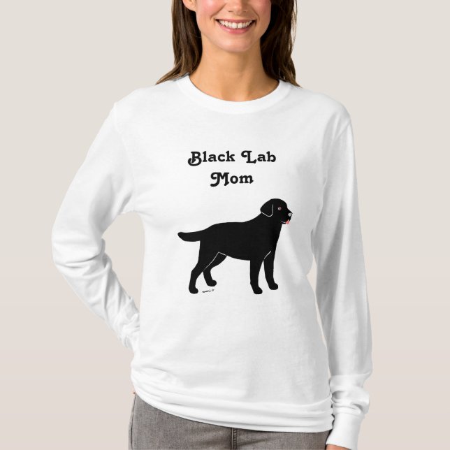 Camiseta Labrador negro con una pequeña lengua (Anverso)