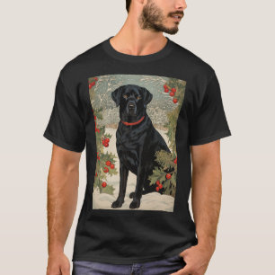 Camiseta Labrador negro en invierno